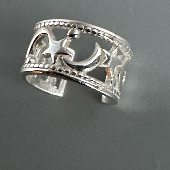 Sterling Silver Moon and Star Ear Cuff - Picture 4 of 9